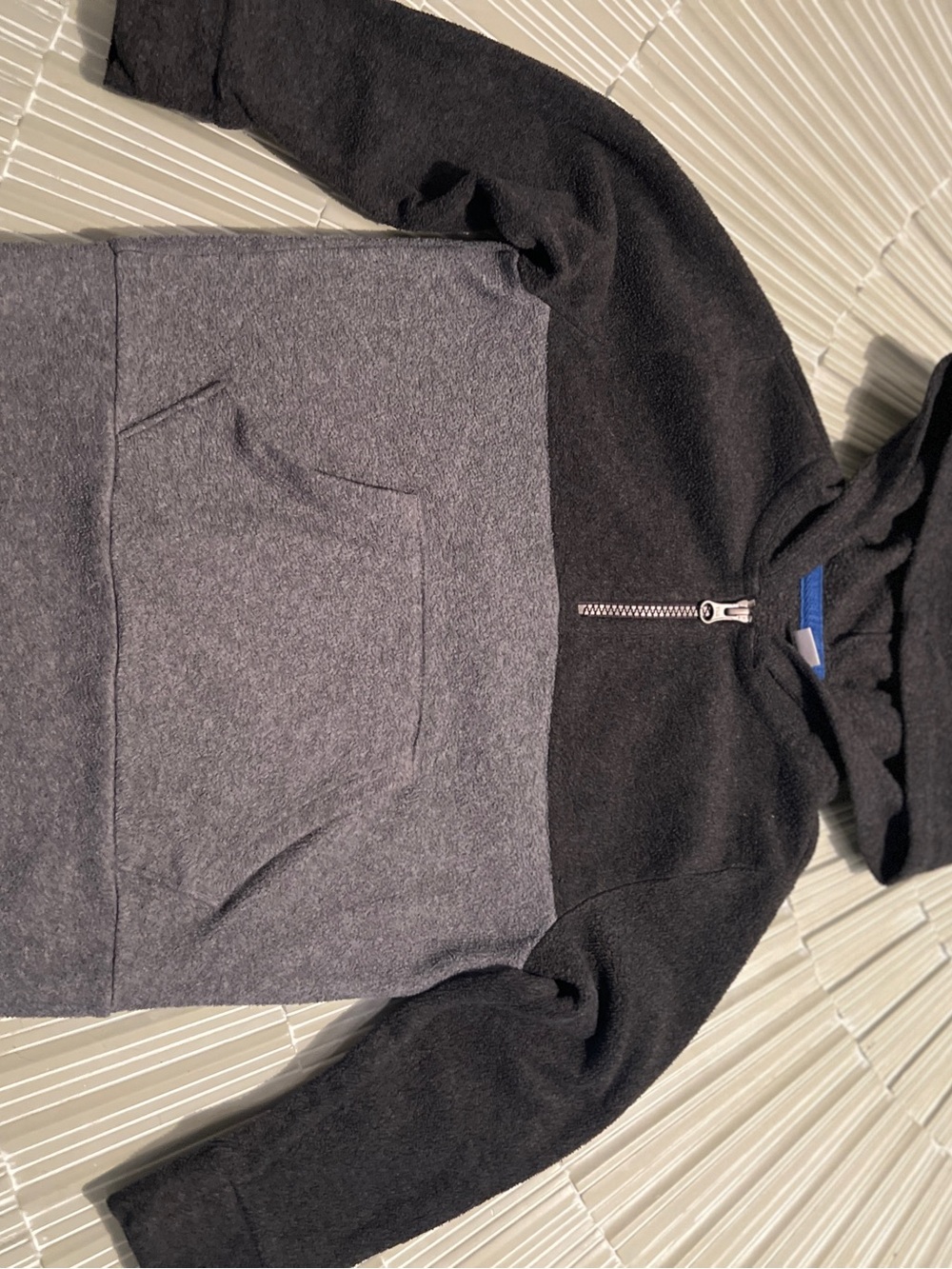 Old Navy Two-Tone Half-Zip Hoodie Sweater - Black & Gray